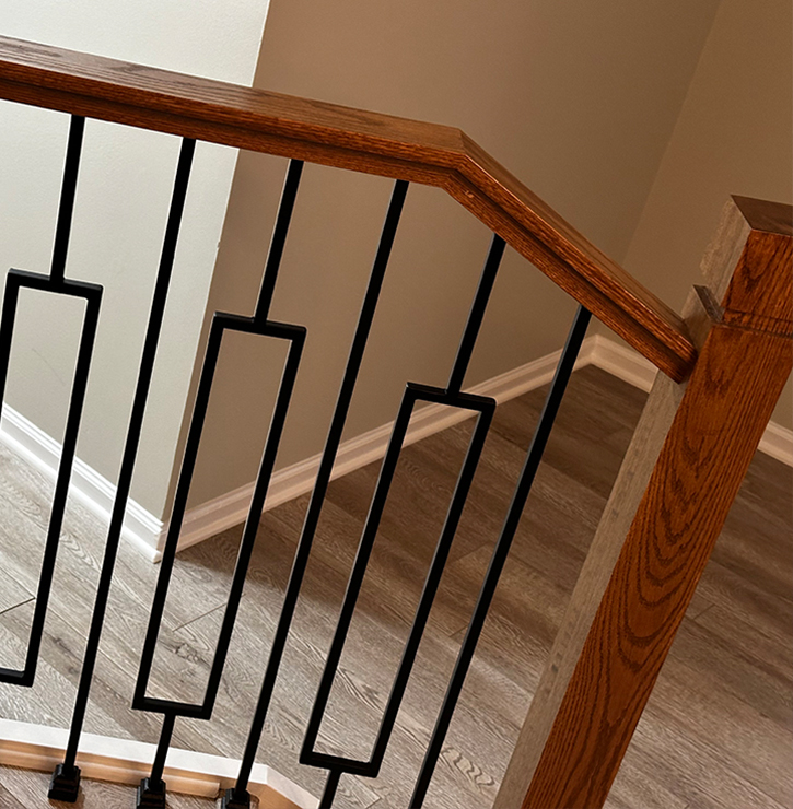Ms Kim's Staircase and Railing Remodel by Tinley Park Kitchen and Bath Shoppe